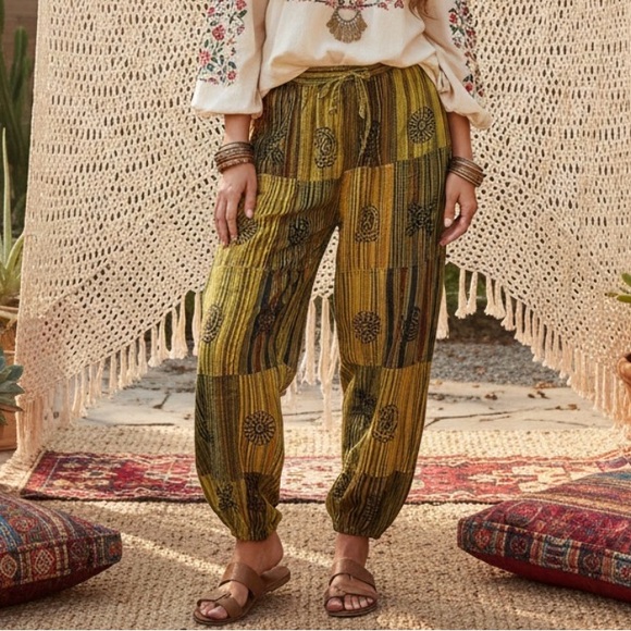 Pants - NEW CottonPatchwork Boho Harem Jogger Pants